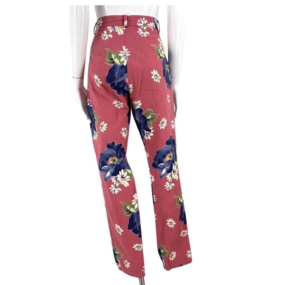 90s Ralph Lauren floral pants 6, vintage 1990s retro bark cloth jeans - Picture 10 of 10